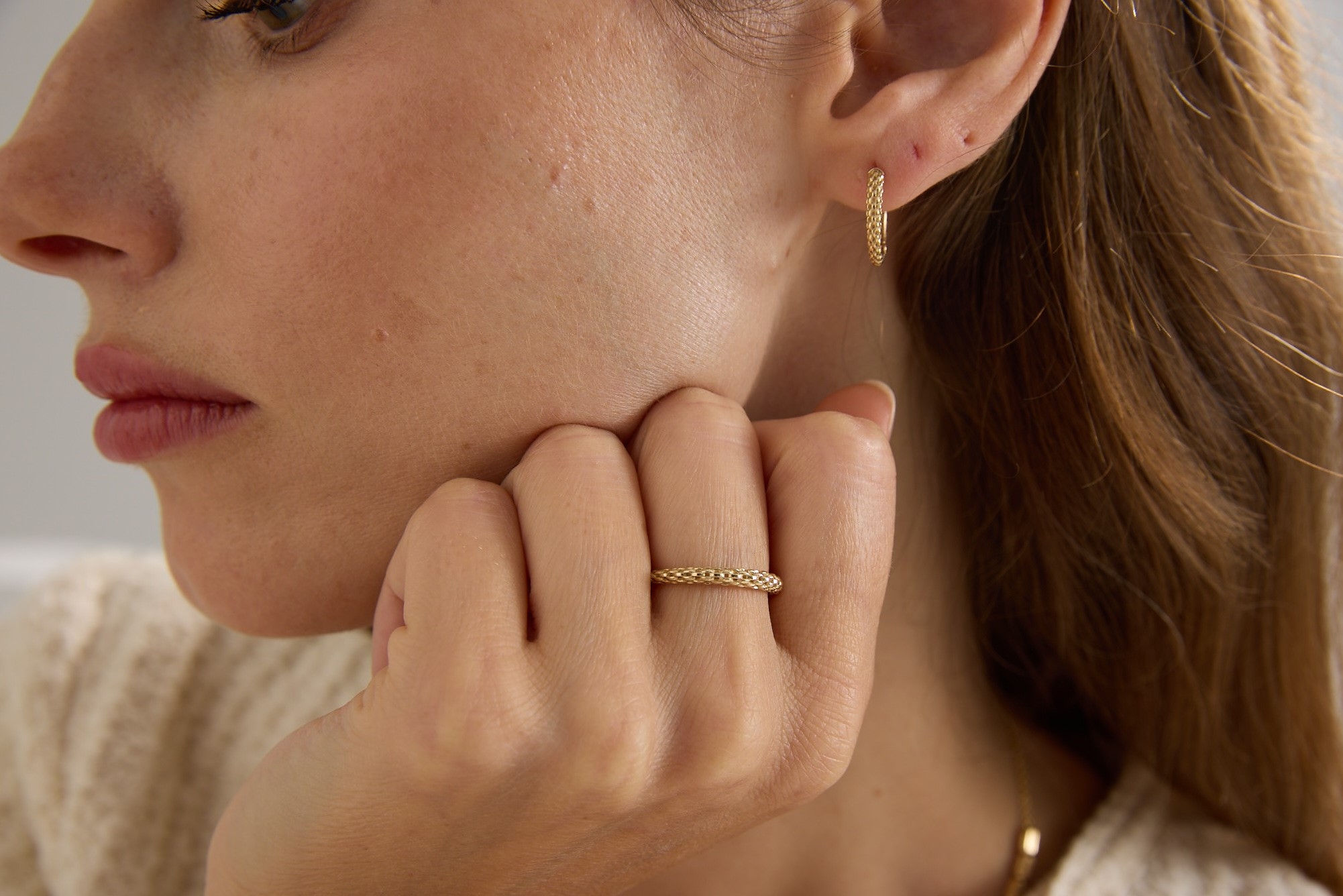 Hasır Thin Earring